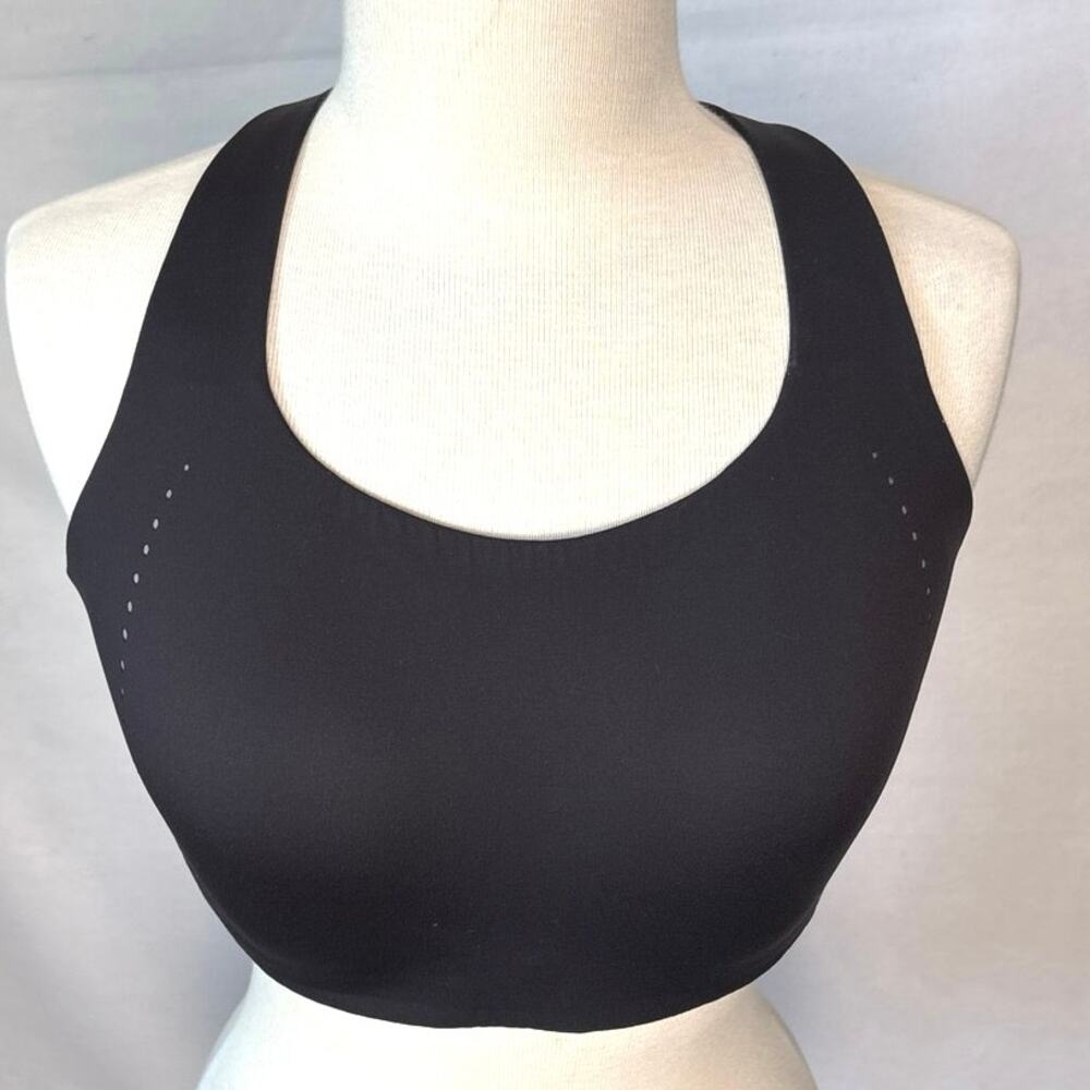 Lululemon Sport Bra Black Women 38 DD AirSupport Cross Back Ultralu